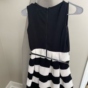 Kids black and white striped dress - size 12